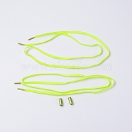 Spandex High Elastic Yarn Shoelaces, with Aluminum Buckles, Flat, Green Yellow, 18~1020x6~8x1.5~8mm, 4pcs/set(DIY-WH0225-80G)