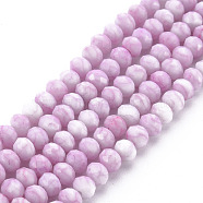 Opaque Baking Painted Glass Beads Strands, Imitation Stones, Faceted, Rondelle, Plum, 6x5mm, Hole: 1mm, about 80~81pcs/strand, 14.76 inch~14.96 inch(37.5~38cm)(EGLA-N006-009A-A03)