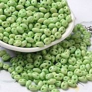 Opaque Acrylic Beads, Oval, Yellow Green, 6x4.5x3.3mm, Hole: 1.2mm, about 14516pcs/500g(MACR-K359-04I)