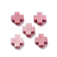 Natural Rhodonite Beads, Cross, 8x8x3mm, Hole: 1.2mm(G-K369-04J)