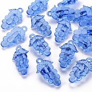 Autumn Theme Transparent Acrylic Beads, Grape, Blue, 46x27x16.5mm, Hole: 3.5mm, about 101pcs/500g(TACR-S154-60B-940)