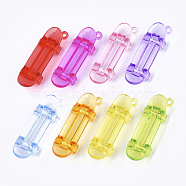 Transparent Acrylic Big Pendants, Sports Charms, Skateboard, Mixed Color, 55x17.5x11.5mm, Hole: 2mm, about 115pcs/500g(TACR-S133-008)