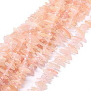 Natural Morganite Beads Strands, Nuggets, 9.5~30x4.5~7.5x1.5~5mm, Hole: 0.8mm, about 80pcs/strand, 15.75 inch(40cm)(G-E569-O01)
