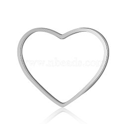 201 Stainless Steel Linking Rings, Heart, Stainless Steel Color, 9x11.5x1mm, Hole: 9x7mm(STAS-S105-T566D-11.5-1)