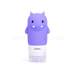 60ml Creative Portable Silicone Travel Points Bottles, with PP Plastic Caps, for Shower, Shampoo, Cosmetic, Emulsion Storage, Cartoon, Slate Blue, 99x49mm, Capacity: about 60ml(MRMJ-WH0006-B03)