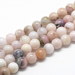 Natural Pink Opal Beads Strands, Grade AB, Round, 6~7mm, Hole: 1mm, about 60~67pcs/strand, 15.7 inch(G-R446-6mm-09)