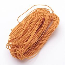 Round Elastic Cord, Made of Rubber, Wrapped by Fibre, Orange, 1mm, about 25.15~27.34 yards(23~25m)/bundle(YRB1MM-4)