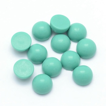Synthetic Green Turquoise Cabochons, Half Round, 4x2~4mm