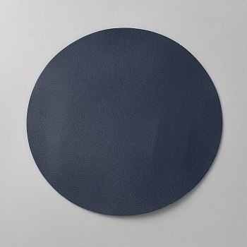 Waterproof Leather Mouse Pad, Flat Round, Prussian Blue, 221x1.5mm