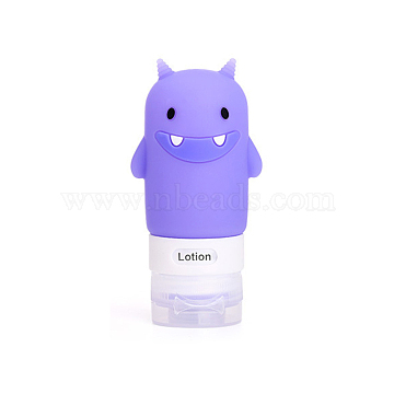 60ml Creative Portable Silicone Travel Points Bottles, with PP Plastic Caps, for Shower, Shampoo, Cosmetic, Emulsion Storage, Cartoon, Slate Blue, 99x49mm, Capacity: about 60ml(MRMJ-WH0006-B03)