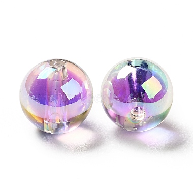 ツートーン UV メッキ レインボー虹色アクリル ビーズ(TACR-D010-03A-07)-3