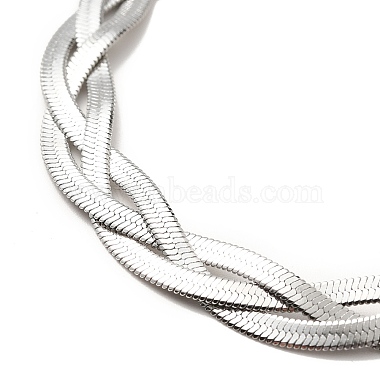 304 bracelet chaîne à chevrons entrelacés en acier inoxydable pour homme femme(BJEW-H554-01P)-2