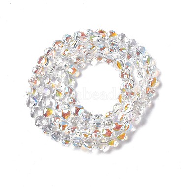 Transparentes perles de verre de galvanoplastie brins(EGLA-E030-01H)-2