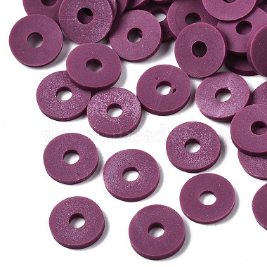 Purple Disc Polymer Clay Beads
