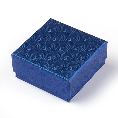 MarineBlue Square Paper Jewelry Box