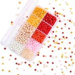 1500Pcs 10 Styles Imitation Jade Glass Beads, Faceted Rondelle, Mixed Color, 4~4.5x3~3.5mm, Hole: 0.4~1mm, 150pcs/style(DGLA-YW0001-42)
