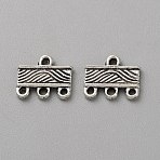 100Pcs Tibetan Style Alloy Chandelier Component Links, with Loops, Rectangle, Antique Silver, 10.5x12.5x1.5mm, Hole: 1mm(FIND-WH0431-31F)
