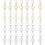 20Pcs 4 Style Alloy Key Rings, with Lobster Claw Clasps, Platinum & Golden, 7.5~8cm, 5pcs/style(KEYC-CJ0001-06)