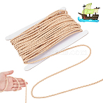 20M Paper Cord, 3-Ply Braided Rope, with 1Pc Cardboard Display Card, Navajo White, 4mm(OCOR-NB0002-23C)