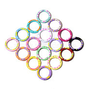 Spray Painted Alloy Spring Gate Ring, Polka Dot Pattern, Ring, Random Color, 25x3.7mm(PW-WG65890-01)
