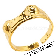 Frog 304 Stainless Steel Cuff Rings, Open Rings(IQ1564-2)