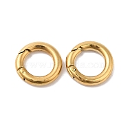 Ion Plating(IP) 304 Stainless Steel Spring Gate Ring, Real 14K Gold Plated, 12x2mm(X-STAS-Q215-53G)