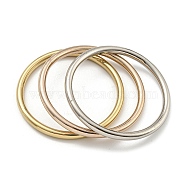 3Pcs 3 Colors PVD Vacuum Plating 202 Stainless Steel Plain Ring Bangle Sets, Stackable Bangles for Women, Mixed Color, Inner Diameter: 2-5/8 inch(6.8cm), 6mm(BJEW-M317-15)