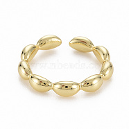 Brass Cuff Rings, Open Rings, Nickel Free, Real 16K Gold Plated, US Size 6 3/4(17.1mm)(RJEW-Q164-008-NF)