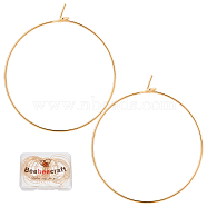 Beebeecraft 40Pcs Brass Hoop Earrings Findings, Wine Glass Charm Rings, Golden, 20 Gauge, 34x30mm, Pin: 0.8mm(KK-BBC0002-44)
