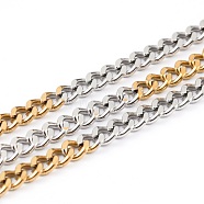 Two Tone 304 Stainless Steel Curb Chains, Twisted Chains, Unwelded, with Spool, Golden & Stainless Steel Color, 4x3x1.5mm, 32.8 Feet(10m)/roll(CHS-B001-18)