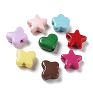 Opaque Acrylic Beads, Mix Shapes, Mixed Color, 16~19x18~20x8~9mm, Hole: 4mm, about 272pcs/500g(OACR-Z013-37)