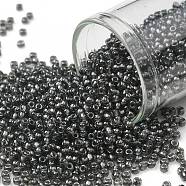TOHO Round Seed Beads, Japanese Seed Beads, (282) Inside Color Charcoal, 11/0, 2.2mm, Hole: 0.8mm, about 5555pcs/50g(SEED-XTR11-0282)