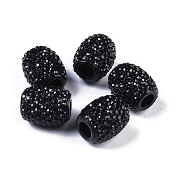 Opaque Resin European Jelly Colored Beads, Large Hole Barrel Beads, Bucket Shaped, Black, 15x12.5mm, Hole: 5mm(RESI-B025-02A-03)