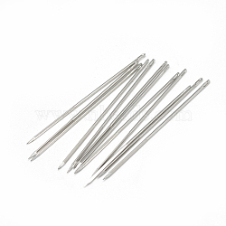 Iron Canvas Leather Sewing Stitching Needles, Platinum, 37x0.69mm, Hole: 0.5x1.5mm(IFIN-R232-07-P)