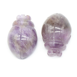 Natural Amethyst Carved Healing Beetle Figurines, Reiki Energy Stone Display Decorations, 25x17.5mm(PW-WG28176-04)