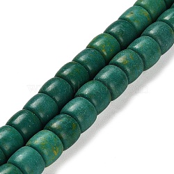 Synthetic Turquoise Beads Strands, Column, Dyed, Dark Green, 10x8.5mm, Hole: 1.4mm, about 46pcs/strand, 15.35 inch(39cm)(G-C101-M01-01)