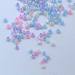 Glass Seed Beads, Ceylon, Round, Mixed Color, 2mm, Hole: 1mm(SEED-R006-2mm)