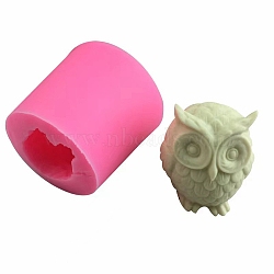 Owl DIY Silicone Display Molds, Resin Casting Molds, for UV Resin, Epoxy Resin Jewelry Making, Hot Pink, 70x60mm(ANIM-PW0003-068E)