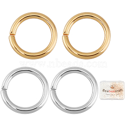 300Pcs 2 Colors Rack Plating Brass Jump Rings, Open Jump Rings, Long-Lasting Plated,Round Ring, Mixed Color, 5x0.7mm, 21 Gauge, Inner Diameter: 3.5~3.6mm, 150pcs/color(KK-BBC0002-25)