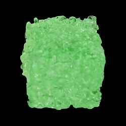 Luminous Resin Cabochons, Cube Candy, Glow in Dark, Pale Green, 13x13x11.5mm(RESI-E041-02E)