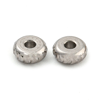 304 Stainless Steel Beads, Flat Round, Stainless Steel Color, 5x2mm, Hole: 1.5mm