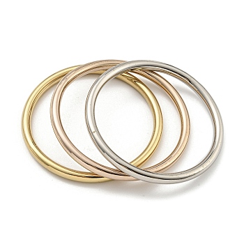 3Pcs 3 Colors PVD Vacuum Plating 202 Stainless Steel Plain Ring Bangle Sets, Stackable Bangles for Women, Mixed Color, Inner Diameter: 2-5/8 inch(6.8cm), 6mm