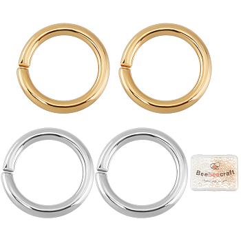 300Pcs 2 Colors Rack Plating Brass Jump Rings, Open Jump Rings, Long-Lasting Plated,Round Ring, Mixed Color, 5x0.7mm, 21 Gauge, Inner Diameter: 3.5~3.6mm, 150pcs/color