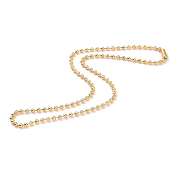 304 Stainless Steel Ball Chain Necklaces, Golden, 16.14 inch(41cm), 3mm