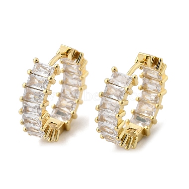 Brass Micro Pave Cubic Zirconia Huggie Hoop Earrings(EJEW-K083-37G-B)-2