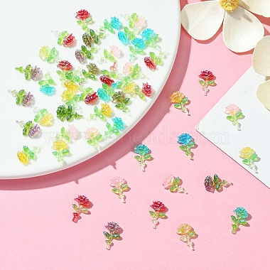 50Pcs 5 Colors Transparent Resin Decoden Cabochons(RESI-YW0001-66)-4