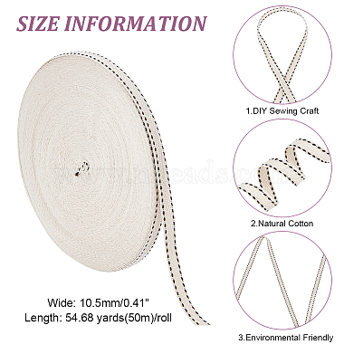 Dot Stripe Cotton Ribbons(SRIB-WH0011-050)-2