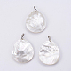 Natural White Shell Mother of Pearl Shell Big Pendants(SSHEL-L008-40P)-1