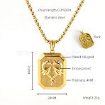 304 Stainless Steel Pendant Necklaces, Golden, Dragon, 19.69 inch(50cm), pendant: 31x24mm(FS-WG0CD66-03)