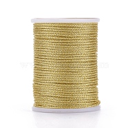 Polyester Braided Cord, with Metallic Cord, Gold, 1mm, about 7.65 yards(7m)/roll(S-OCOR-G006-02-1.0-04)